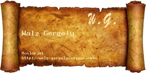 Walz Gergely névjegykártya